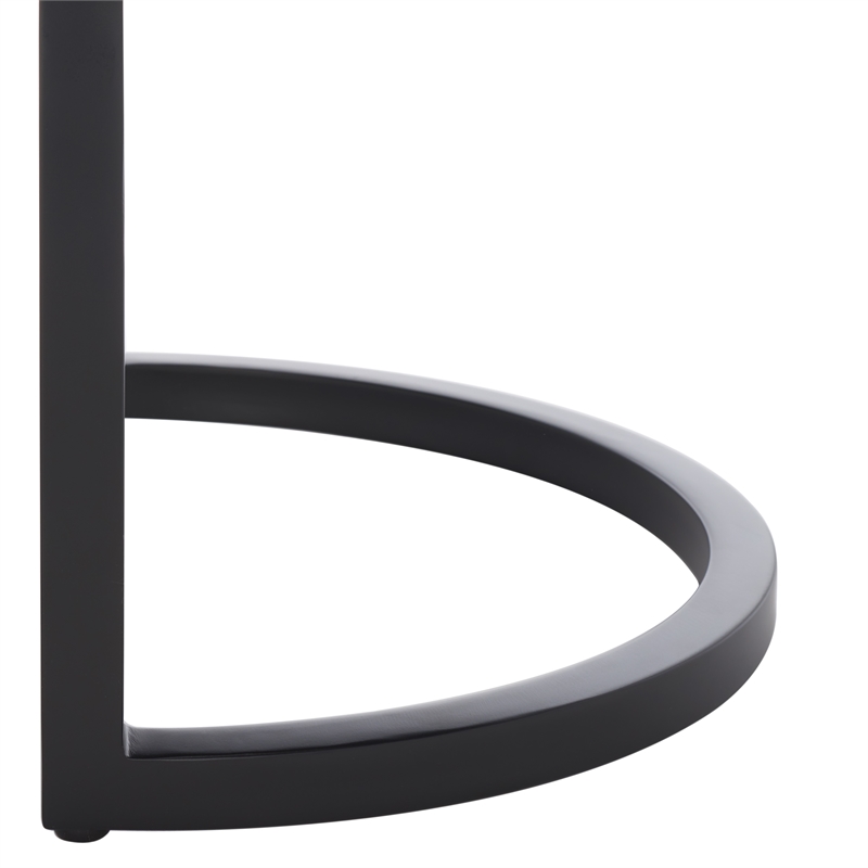 Safavieh Bellezza Leather and Iron Oval Bench in Brown / Black