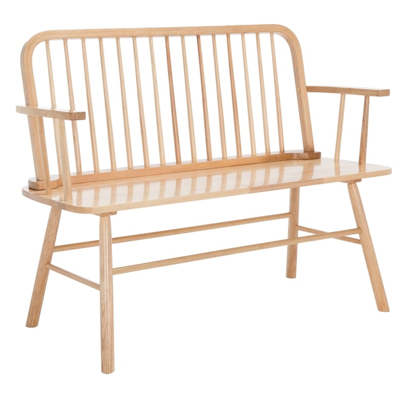 Safavieh Lucilia Wood  Spindle Bench in Natural