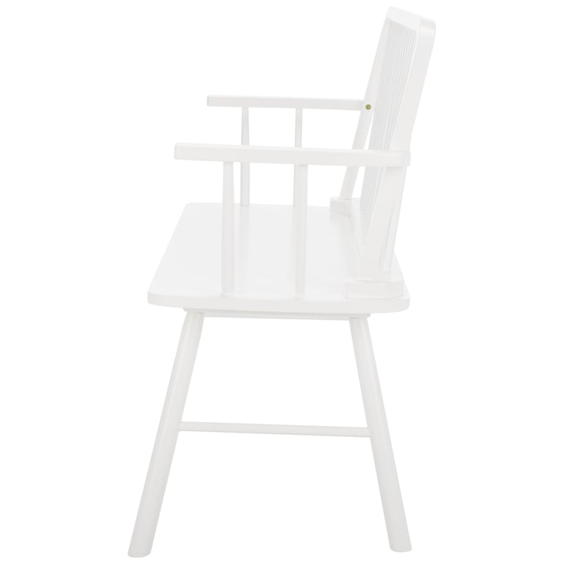 Safavieh Lucilia Wood Spindle Bench in White