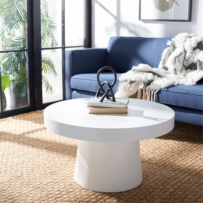 Safavieh Jaria Faux Concrete Coffee Table in White