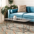Safavieh Rylee Wood and Metal Rectangle Coffee Table in Gray / Black
