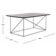 Safavieh Rylee Wood and Metal Rectangle Coffee Table in Gray / Black