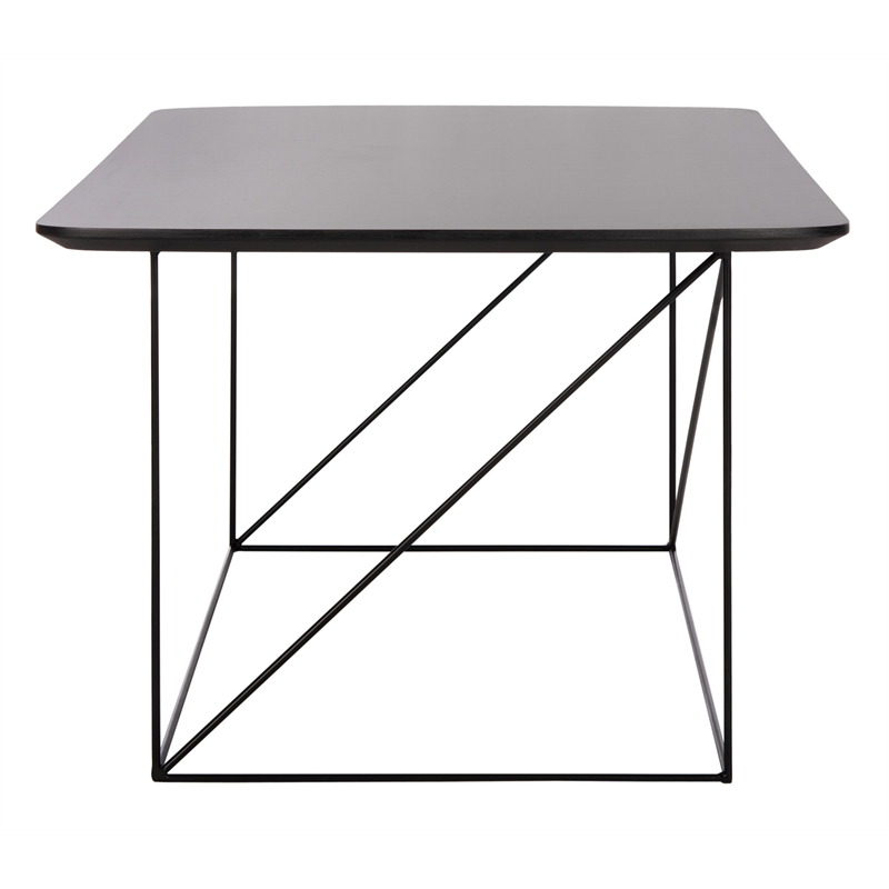 Safavieh Rylee Wood and Metal Rectangle Coffee Table in Gray / Black