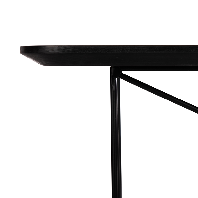 Safavieh Rylee Wood and Metal Rectangle Coffee Table in Gray / Black