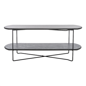Safavieh Marlee Wood and Metal Coffee Table in Dark Gray / Oak / Black