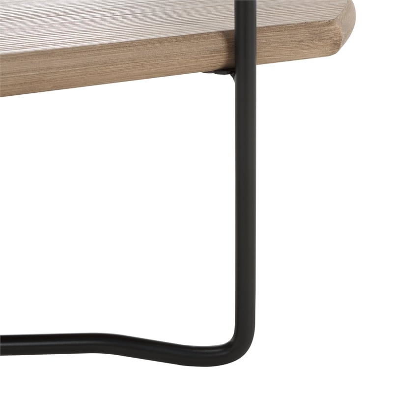 Safavieh Marlee Wood and Metal Coffee Table in Light Gray  / Oak / Black