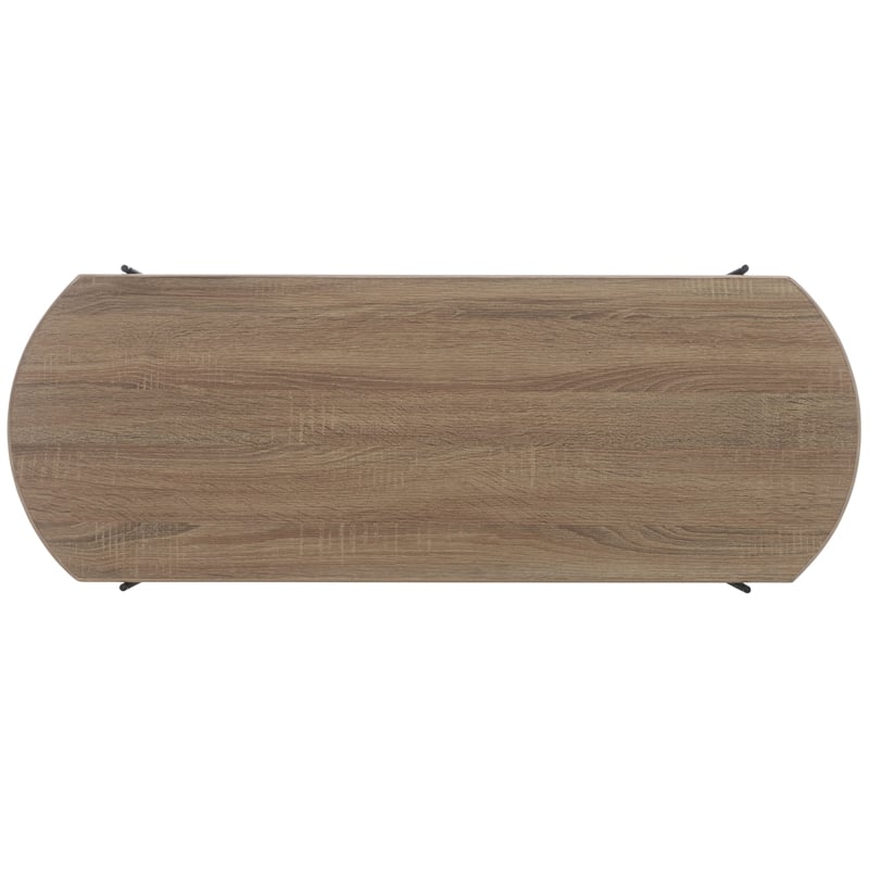 Safavieh Marlee Wood and Metal Coffee Table in Light Gray  / Oak / Black