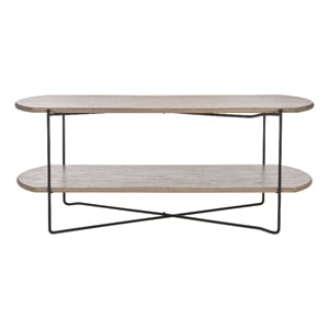Safavieh Marlee Wood and Metal Coffee Table in Light Gray  / Oak / Black