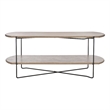Safavieh Marlee Wood and Metal Coffee Table in Light Gray  / Oak / Black