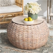 Safavieh Klarysa Wood and Rattan Coffee in White