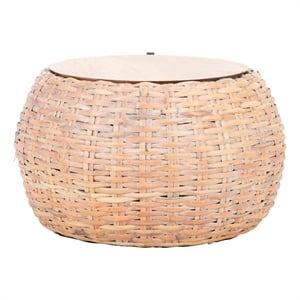 Safavieh Klarysa Wood and Rattan Coffee in White