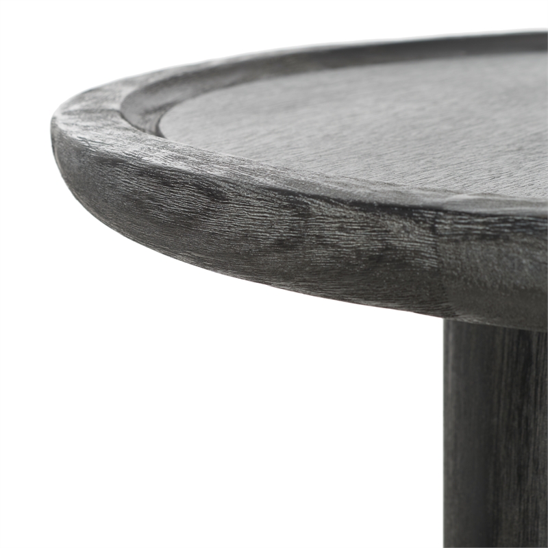 Safavieh Devin Wood Round Coffee Table in Black / White