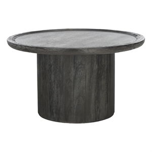Safavieh Devin Wood Round Coffee Table in Black / White