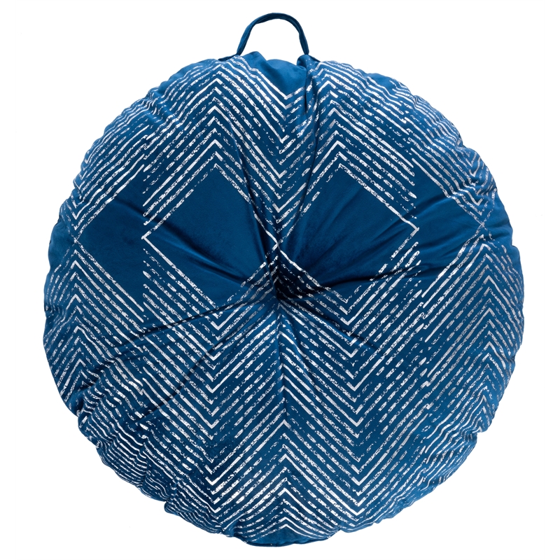 Safavieh Sarla Polyester Floor Pillow in Navy / Silver