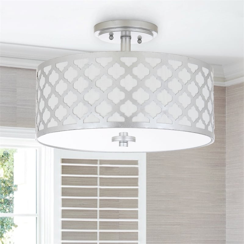 Safavieh Kora Metal Flush Mount in Silver