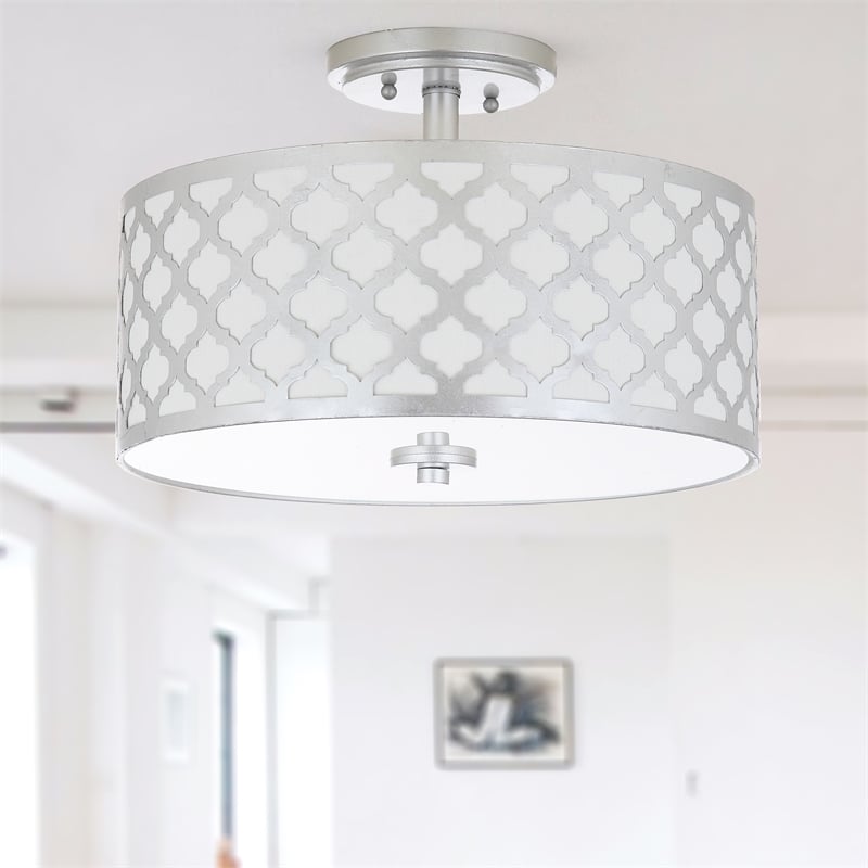 Safavieh Kora Metal Flush Mount in Silver