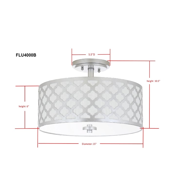 Safavieh Kora Metal Flush Mount in Silver