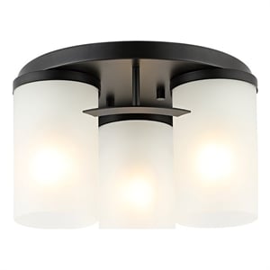 Safavieh Jeffra Ceramic and Metal 3Lt 12.5&quot Flush Mount in Black