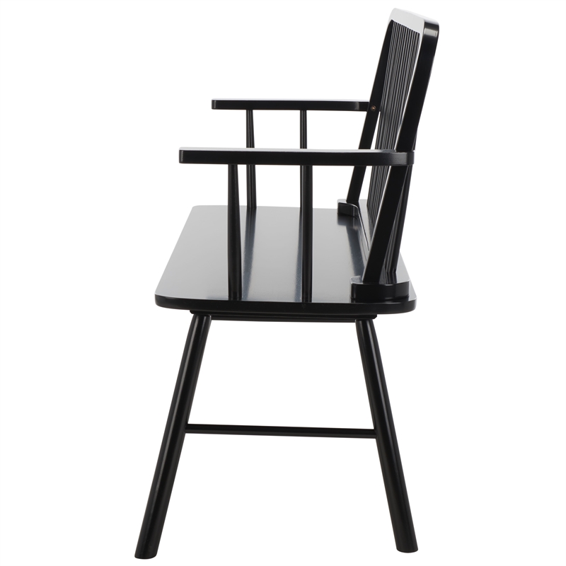 Safavieh Lucilia Wood Spindle Bench in Black