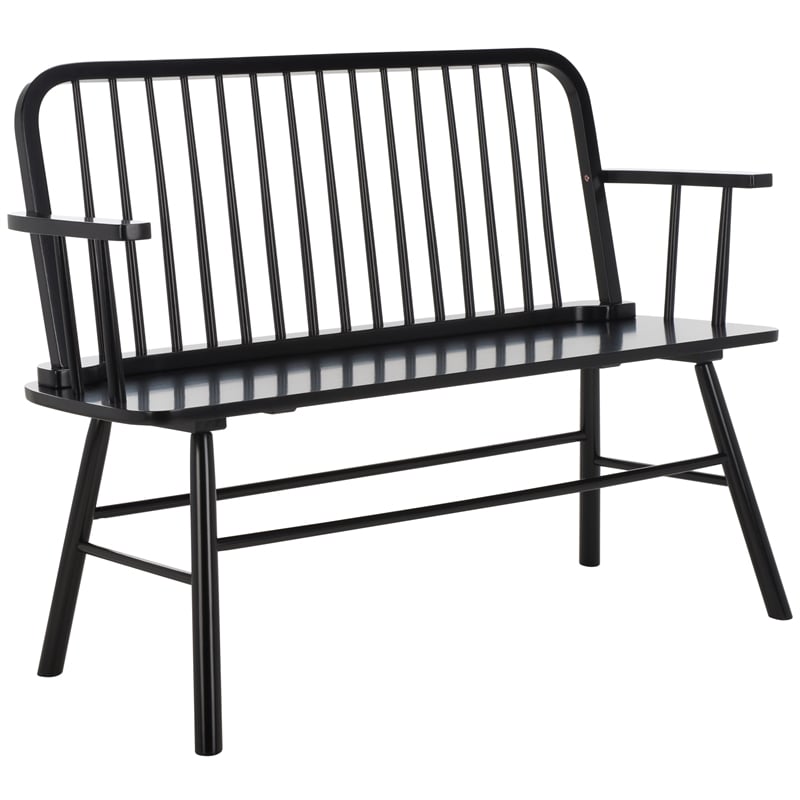 Safavieh Lucilia Wood Spindle Bench in Black