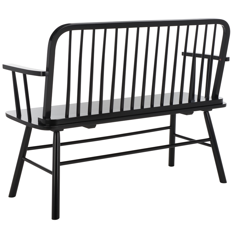 Safavieh Lucilia Wood Spindle Bench in Black