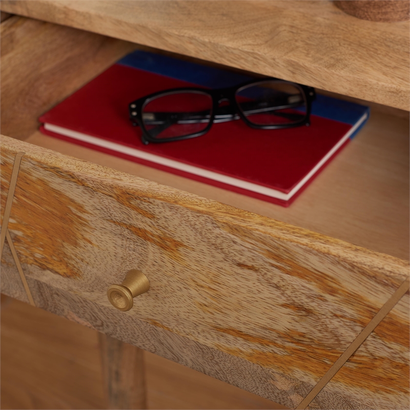 Safavieh Taft Wood and Fabric 2 Drawer Cushion Seated BenchinNatural/Gray