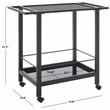 Safavieh Gaelle Iron and Glass 2 Tier Bar Cart With Handles in Matte Black