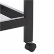 Safavieh Gaelle Iron and Glass 2 Tier Bar Cart With Handles in Matte Black