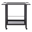 Safavieh Gaelle Iron and Glass 2 Tier Bar Cart With Handles in Matte Black