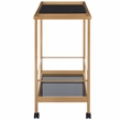 Safavieh Gaelle Iron and Glass 2 Tier Bar Cart With Handles in Gold / Black