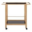 Safavieh Gaelle Iron and Glass 2 Tier Bar Cart With Handles in Gold / Black