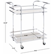 Safavieh Lameris Metal and Wood 2 Tier Bar Cart With Handles in Chrome / Gray