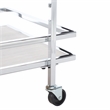 Safavieh Lameris Metal and Wood 2 Tier Bar Cart With Handles in Chrome / Gray