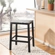 Safavieh Capri Wood and Leather Counter Stool in Black / Black