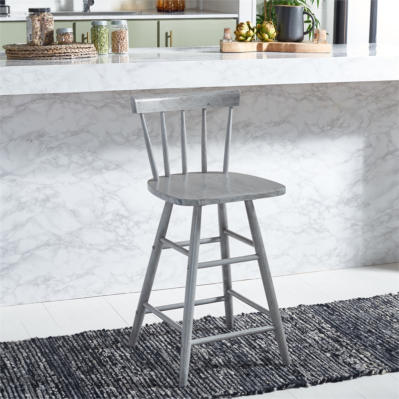 Safavieh Tally Wood Counter Stool in Gray