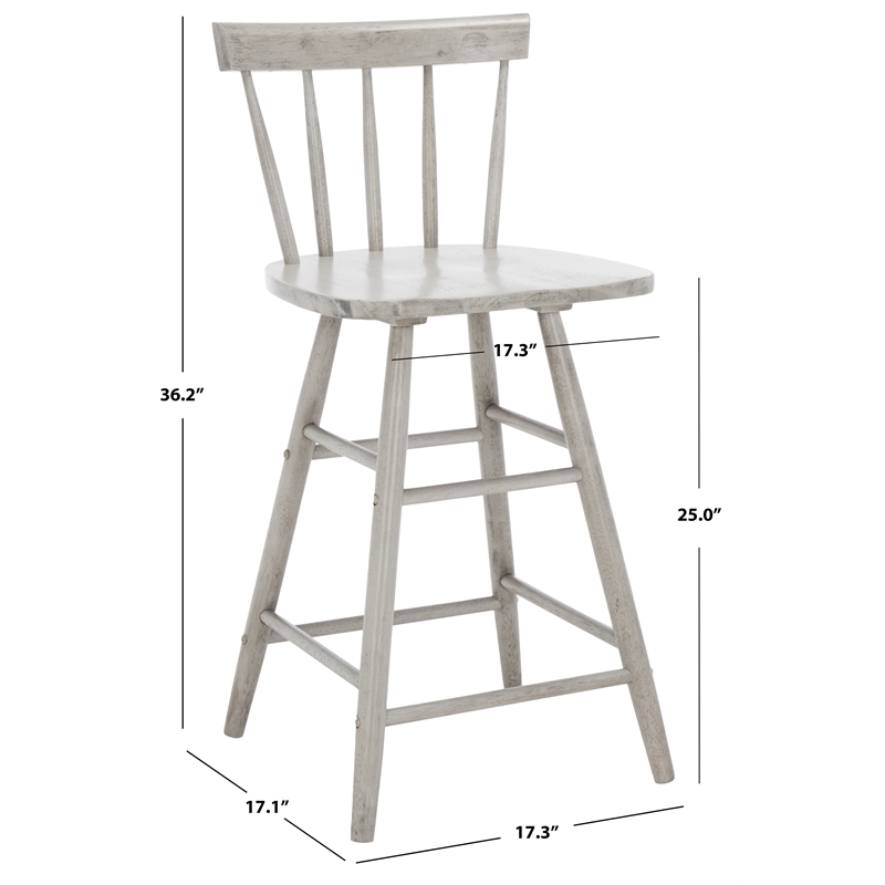 Safavieh Tally Wood Counter Stool in Gray