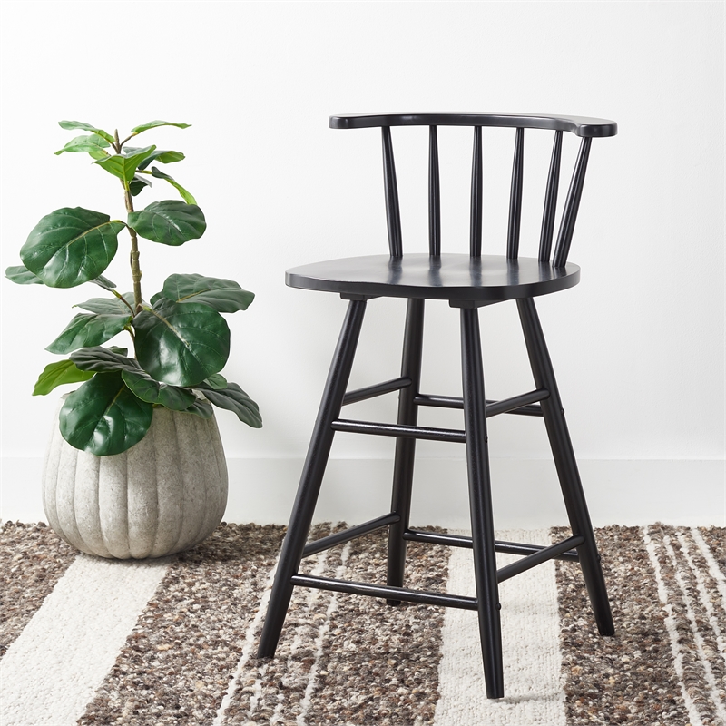 Safavieh Jay Wood Counter Stool in Black