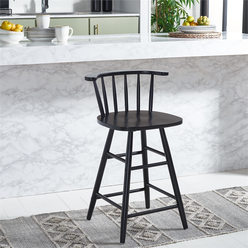 Safavieh Jay Wood Counter Stool in Black
