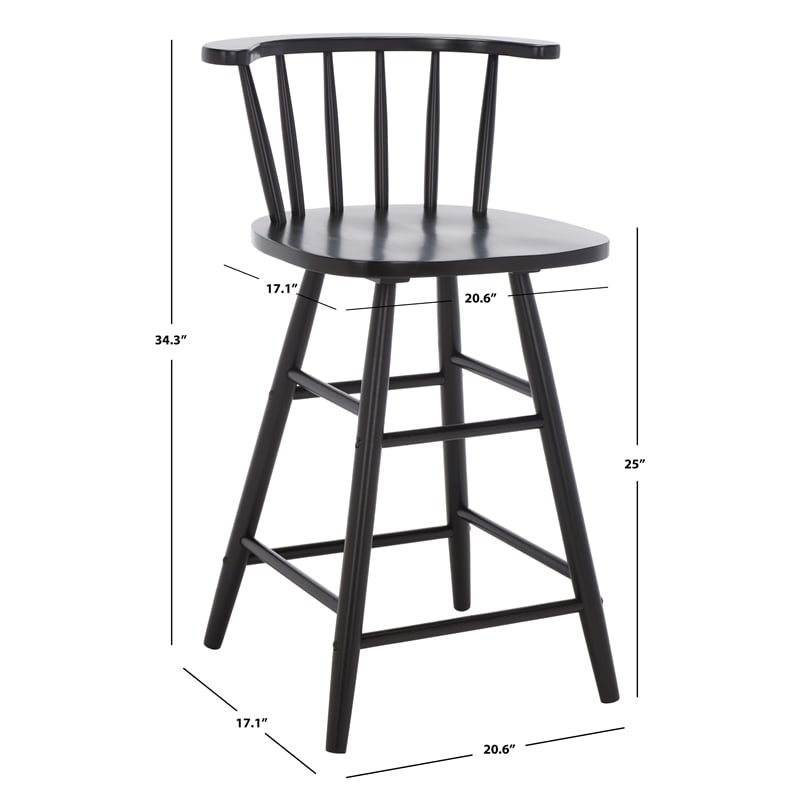 Safavieh Jay Wood Counter Stool in Black