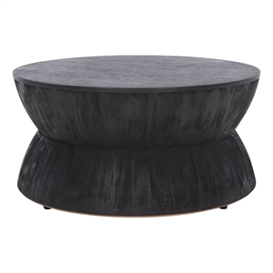 Safavieh Alecto Wood Round Coffee Table in Black