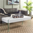 Safavieh Katelyn Wood and Glass Coffee Table in White / Clear