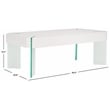 Safavieh Katelyn Wood and Glass Coffee Table in White / Clear