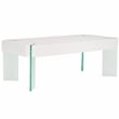 Safavieh Katelyn Wood and Glass Coffee Table in White / Clear