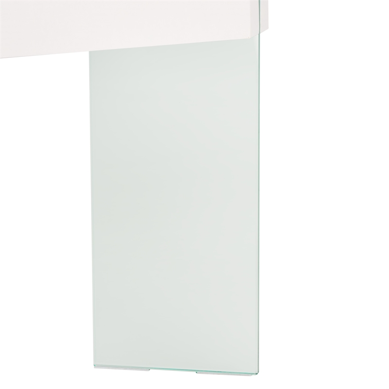 Safavieh Katelyn Wood and Glass Coffee Table in White / Clear