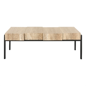 Safavieh Alexander Wood and Metal Coffee Table  in Multi- Color / Brown