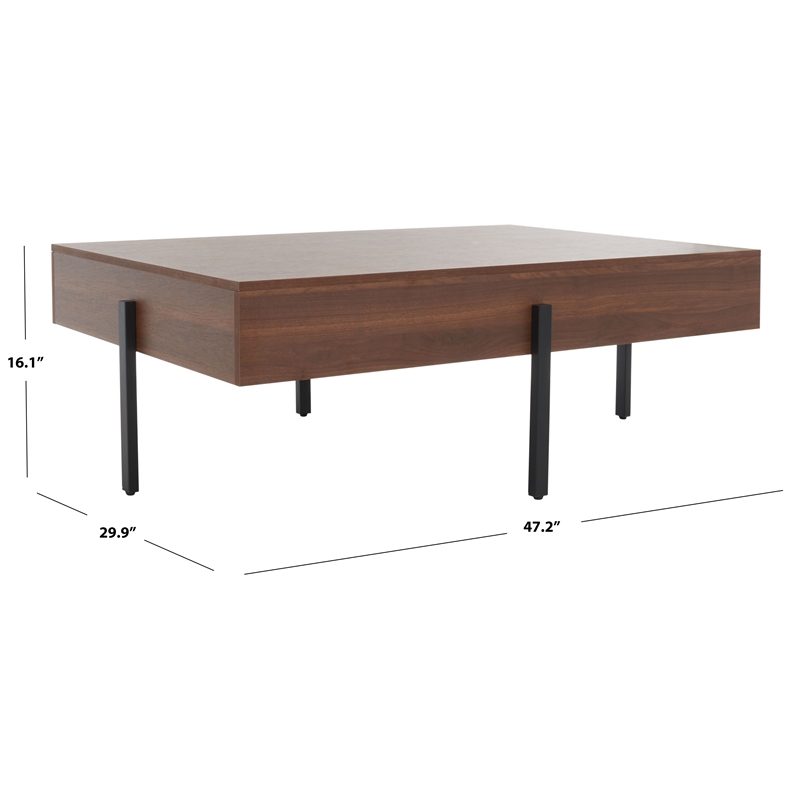 Safavieh Jaxith Wood Coffee Table  in Walnut / Black