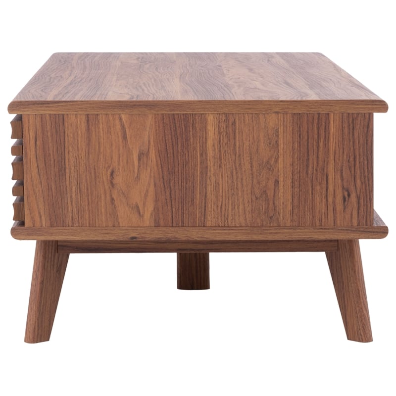 Safavieh Rori Wood and Metal 2 Door Coffee Table in Walnut