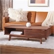 Safavieh Rori Wood and Metal 2 Door Coffee Table in Walnut