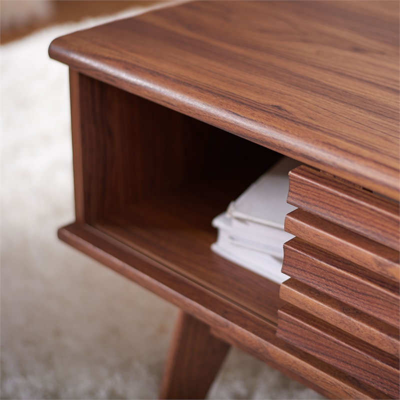 Safavieh Rori Wood and Metal 2 Door Coffee Table in Walnut