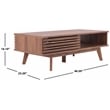 Safavieh Rori Wood and Metal 2 Door Coffee Table in Walnut
